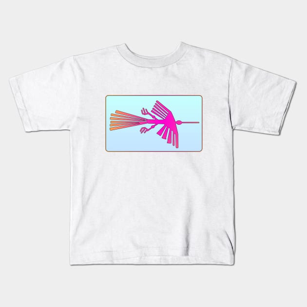 Nazca Condor Pink Kids T-Shirt by Erno